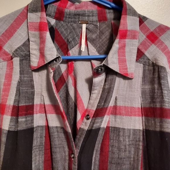 Free people plaid button front med - Picture 9 of 16